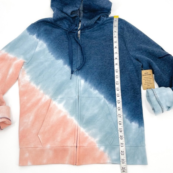 👚💙VS PINK ENSIGN CAMPUS STATIC TIE DYE LOUNGE ZIP UP HOODIE Size Med NWT - Picture 10 of 12